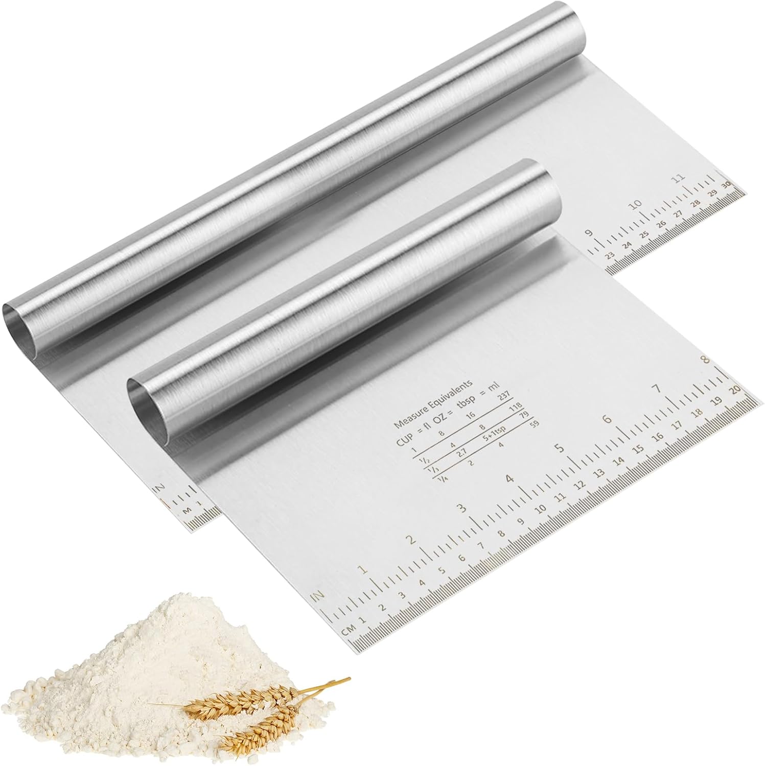 Teigkarten Edelstahl 30 und 20 cm